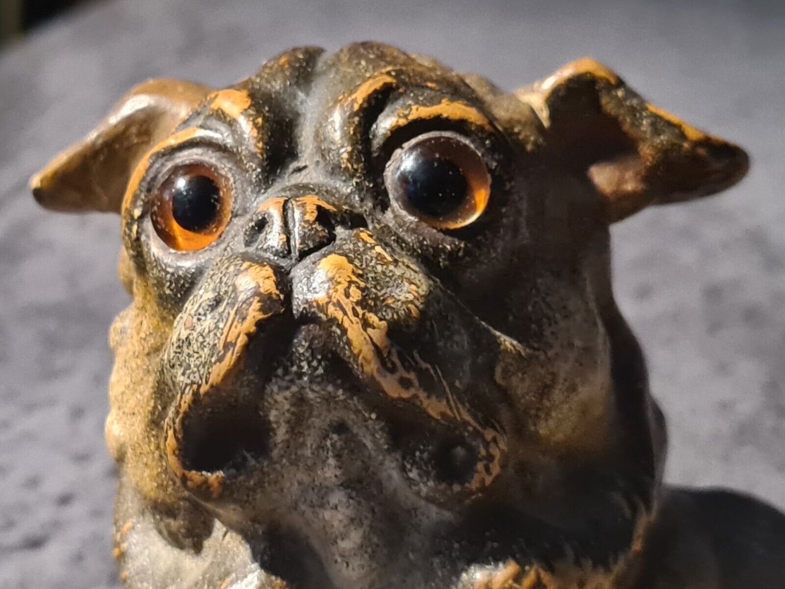 Friedrich Goldschneider terracotta pug 1890 Austria