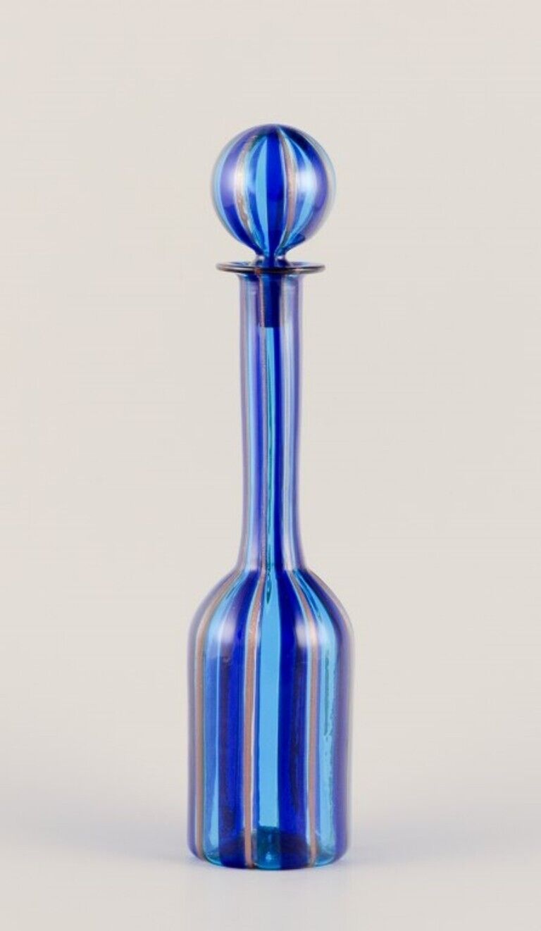 Murano Italy Art glass decanter with a striped design 1960/70s