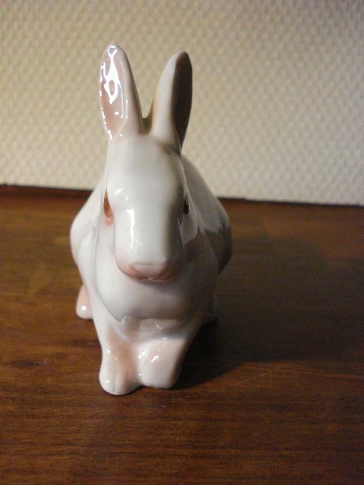 WHITE RABBIT SITTING w Ears Up # 2442 by Bing & Grondahl Royal Copenhagen