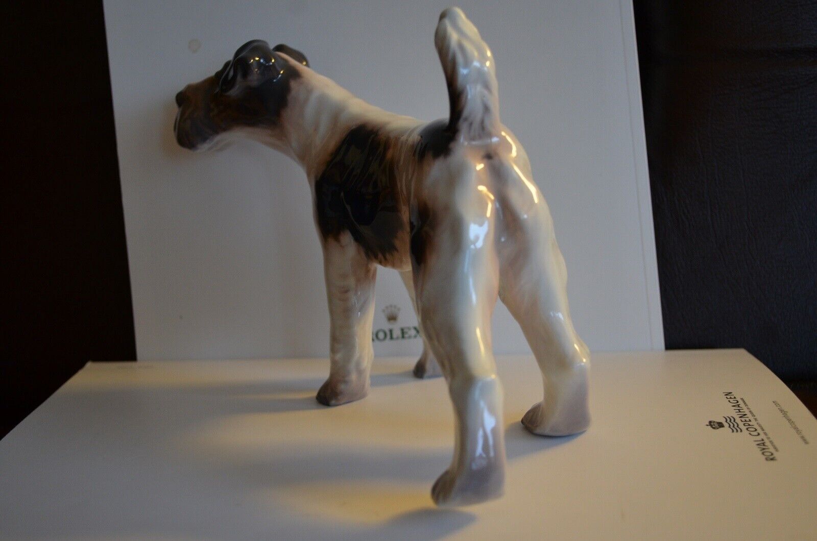 Dahl Jensen 1009 Wire Haired Fox Terrier Dog Porcelain Figurine Royal Copenhagen