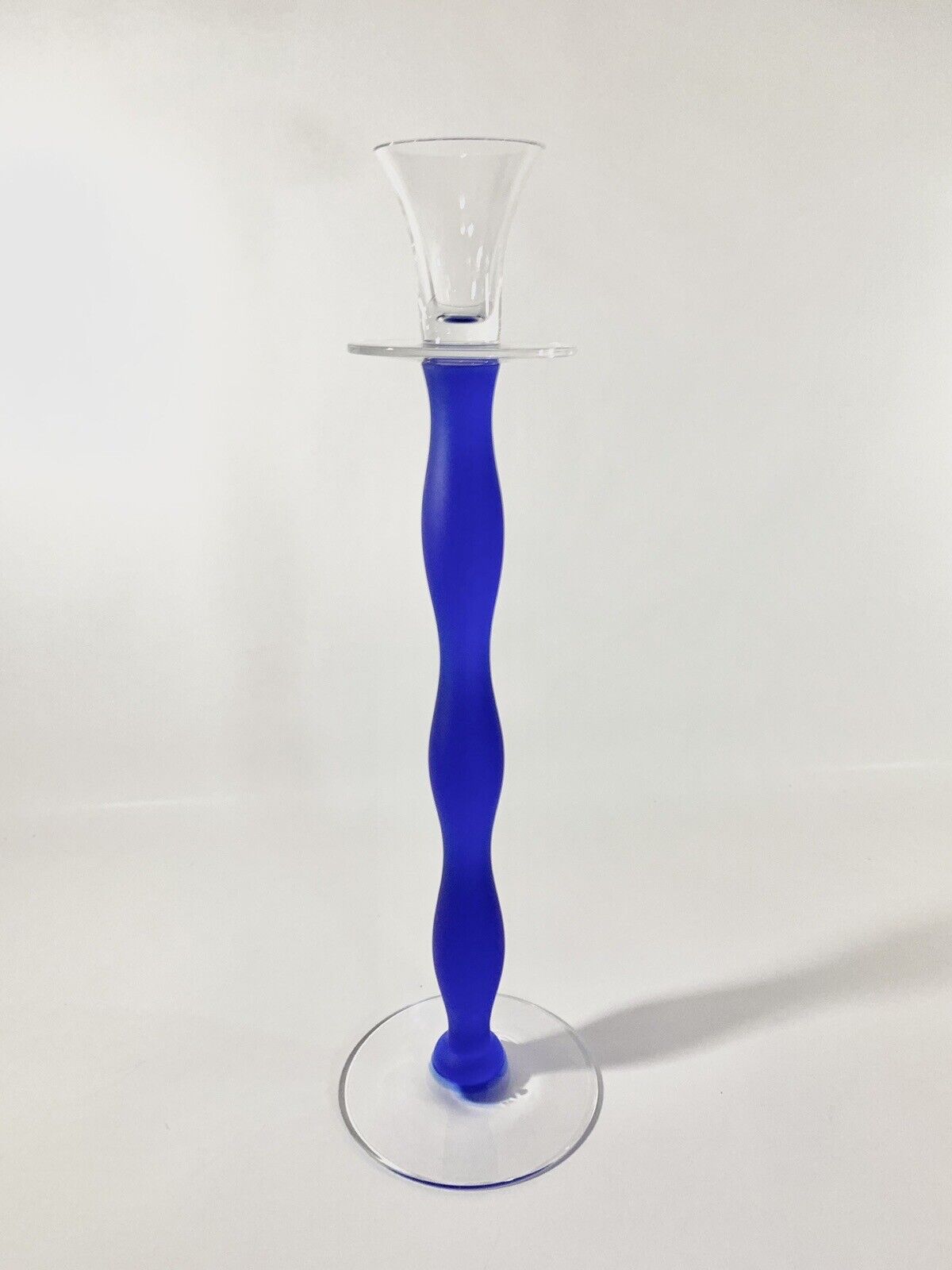 Orrefors Celeste Anne Nilsson Blue Candle Holder 37 cm 145 inch