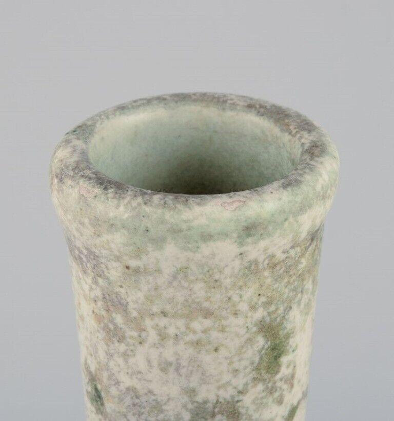 Hans Hedberg for Biot France Unique vase with speckled glaze in light tones