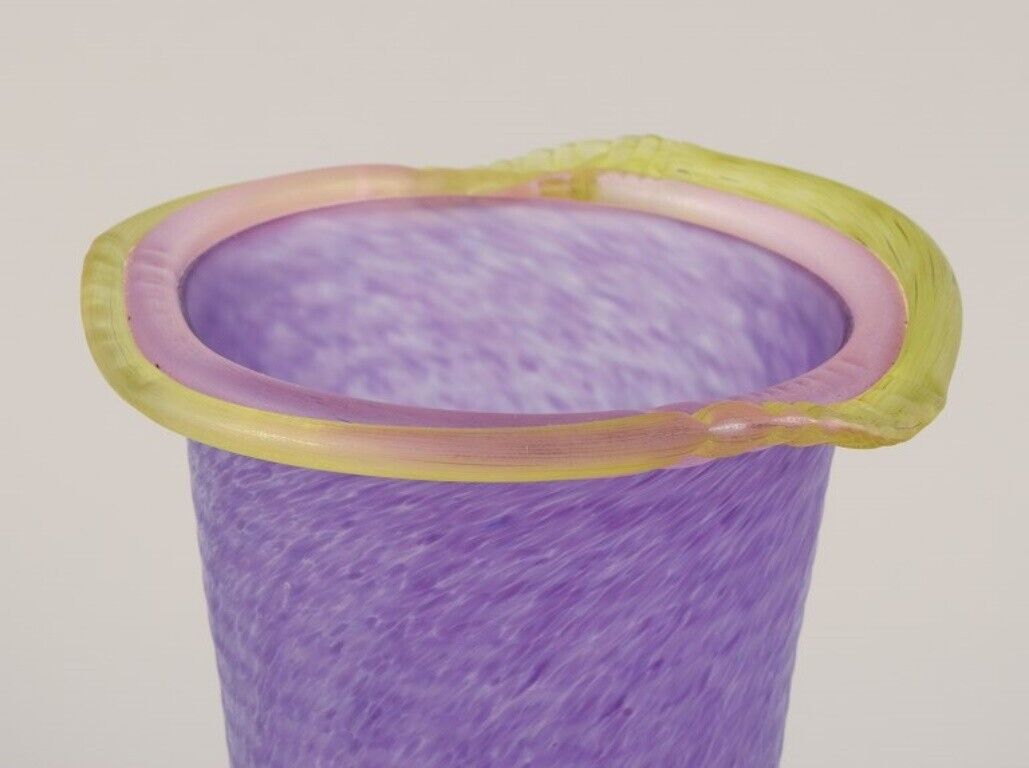 Ulrica Hydman Vallien for Kosta Boda Vase in violet and yellow art glass