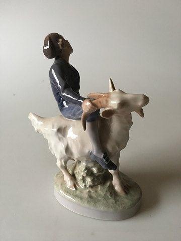 Royal Copenhagen Figurine Boy on Goat No 1228 Hans Christian Andersen Fairytale