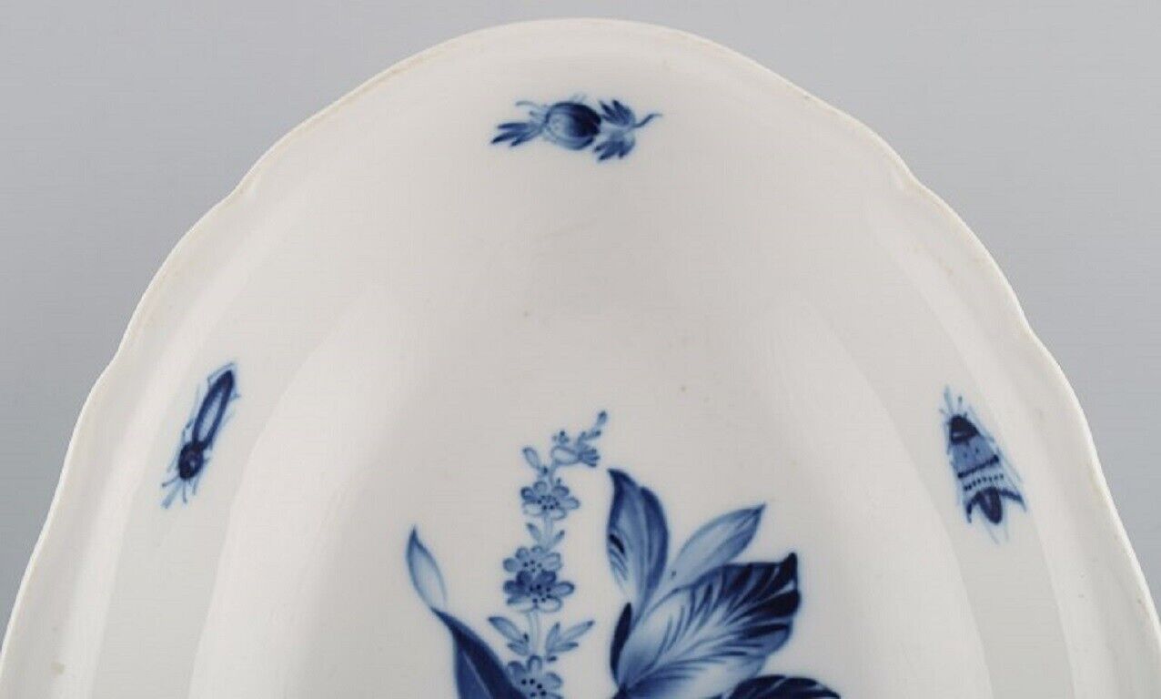 Antique Meissen porcelain bowl with hand-painted flowers and insects