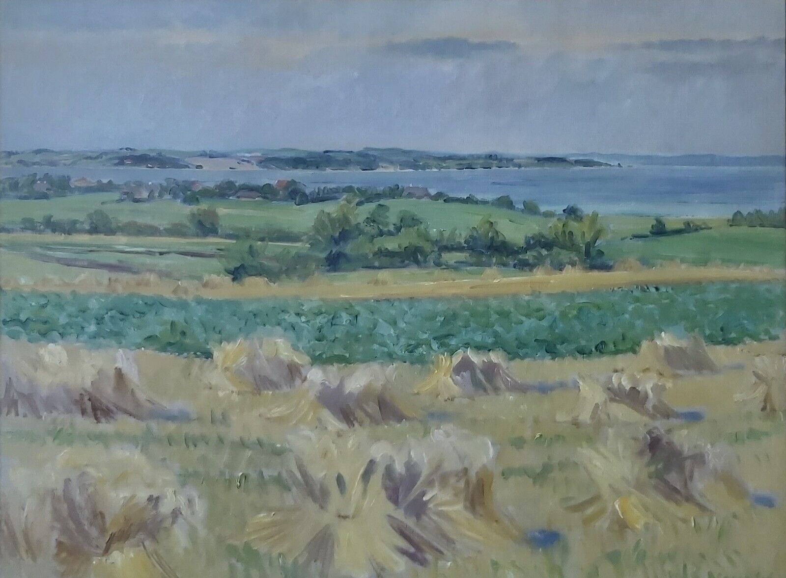 Albert Naur (1889-1973): HAYCOCKS IN SUMMER LANDSCAPE