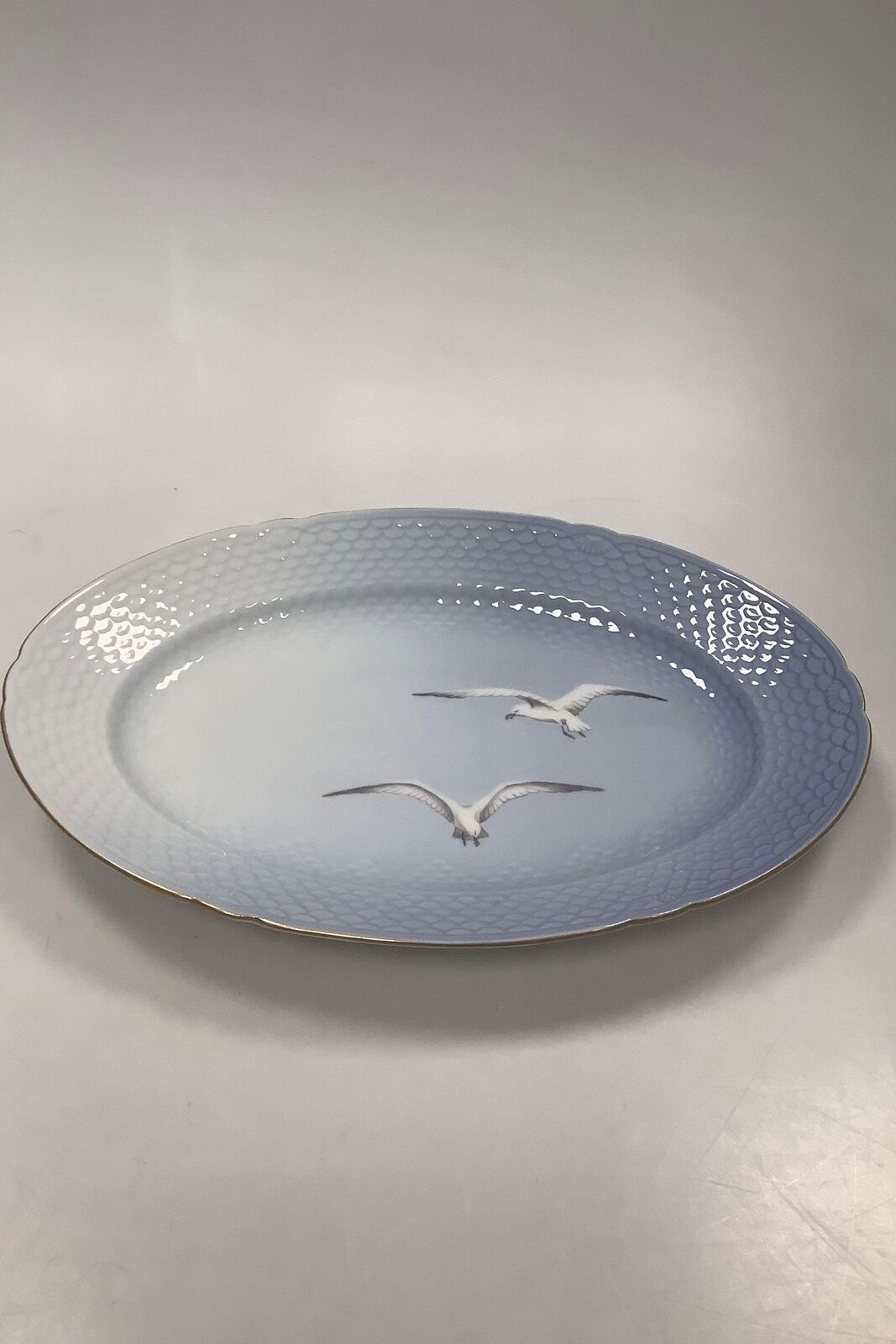 Bing and Grondahl Seagull with Gold Large Oval Serving Dish