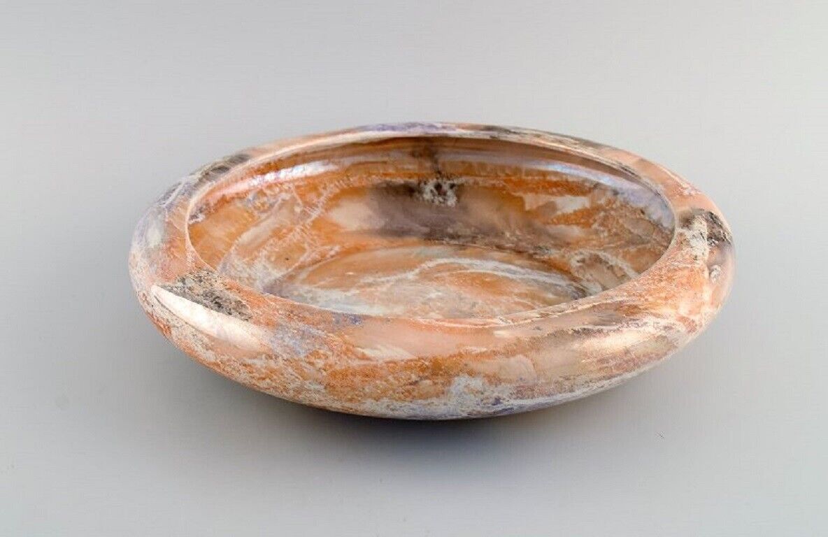 Arabia Finland Art Deco bowl in glazed faience Beautiful marbled glaze 1920s