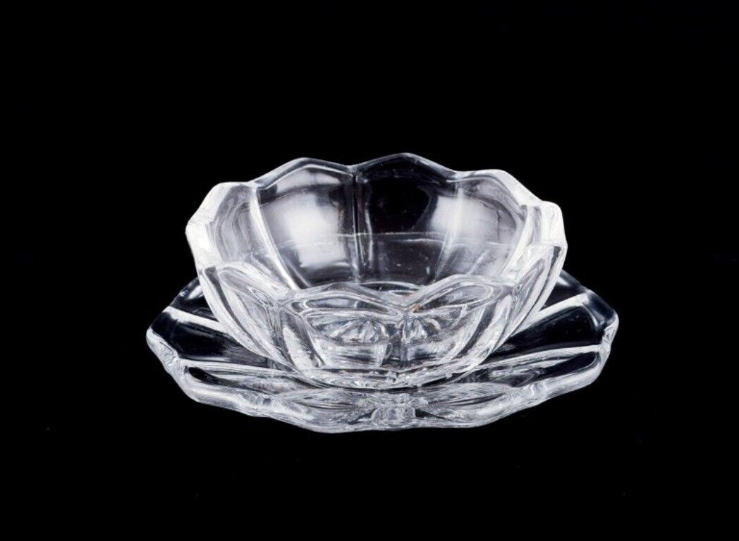 Fåglavik Glasbruk Sweden Five salt cellars in clear handmade glass