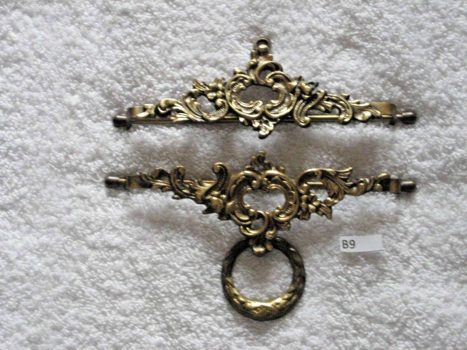 B9 Antique Ornate Brass Bell Pull Hardware  5 1/2" 140mm Klokkestreng Denmark