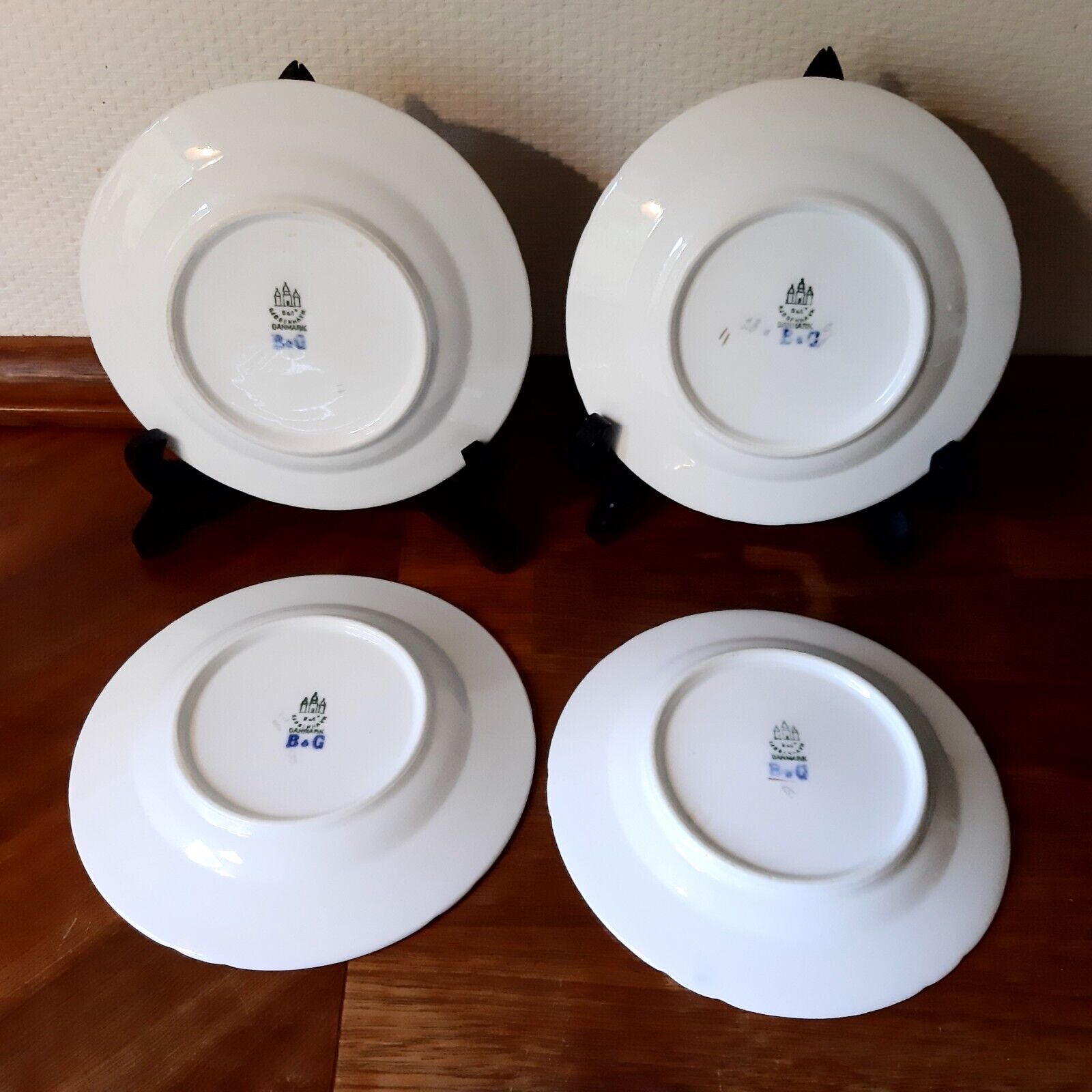 4 Cake Plates 1915-1948 SEAGULL w GOLD Bing  Grondahl Royal Copenhagen Fact 1