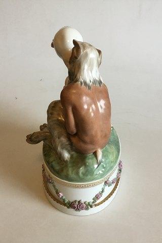 Royal Copenhagen Gerhard Henning Overglaze figurine Faun and Nymph No 1119