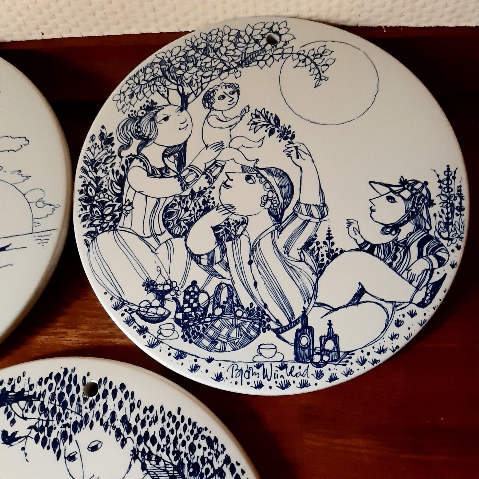 Set of Daybreak  Noon  Twilight Plates # 3313 BJORN WIINBLAD Nymolle Denmark