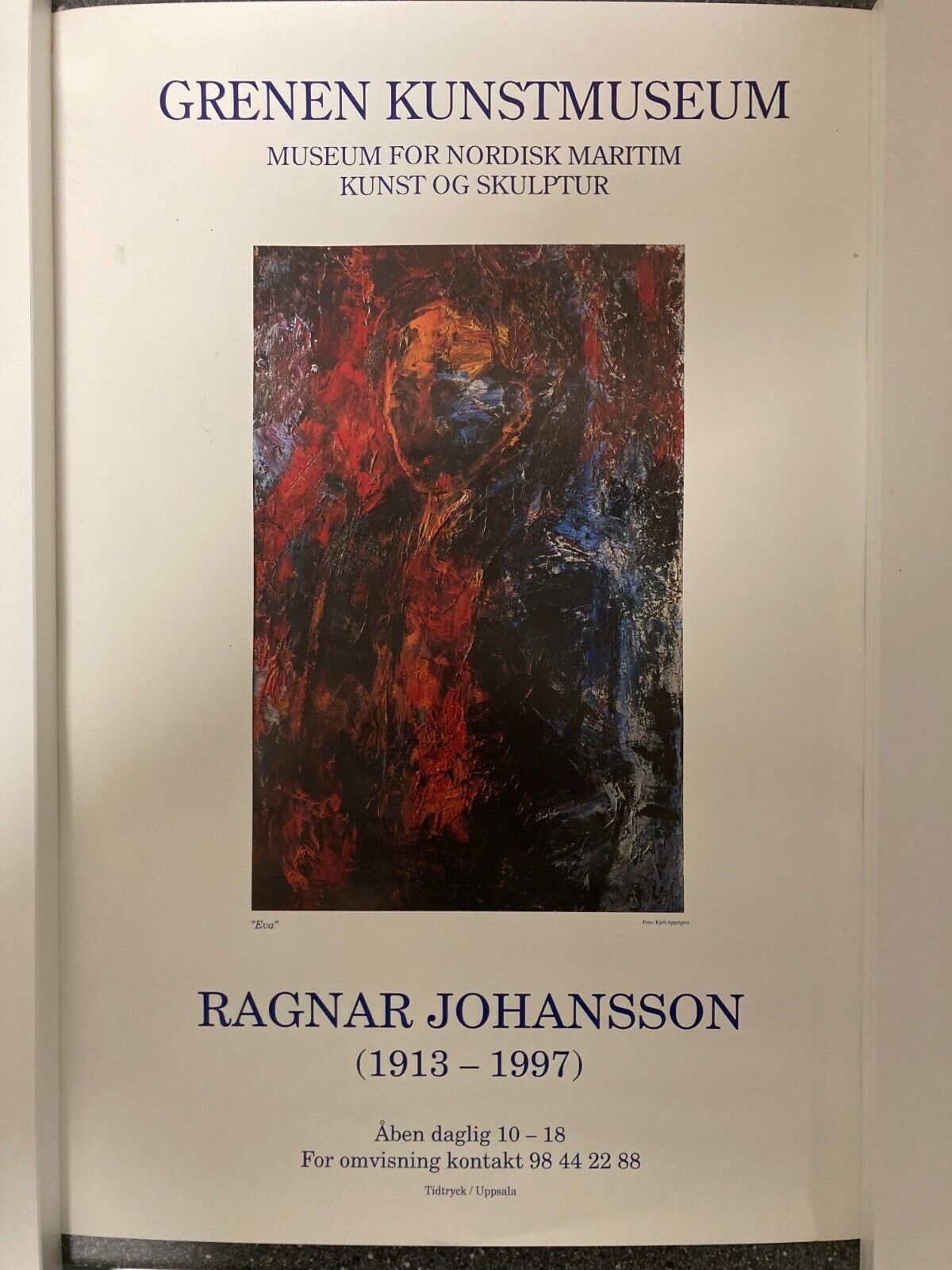 Ragnar Johansson (1913-1997) Exhibition Poster - Grenen Kunstmuseum 33x49cm