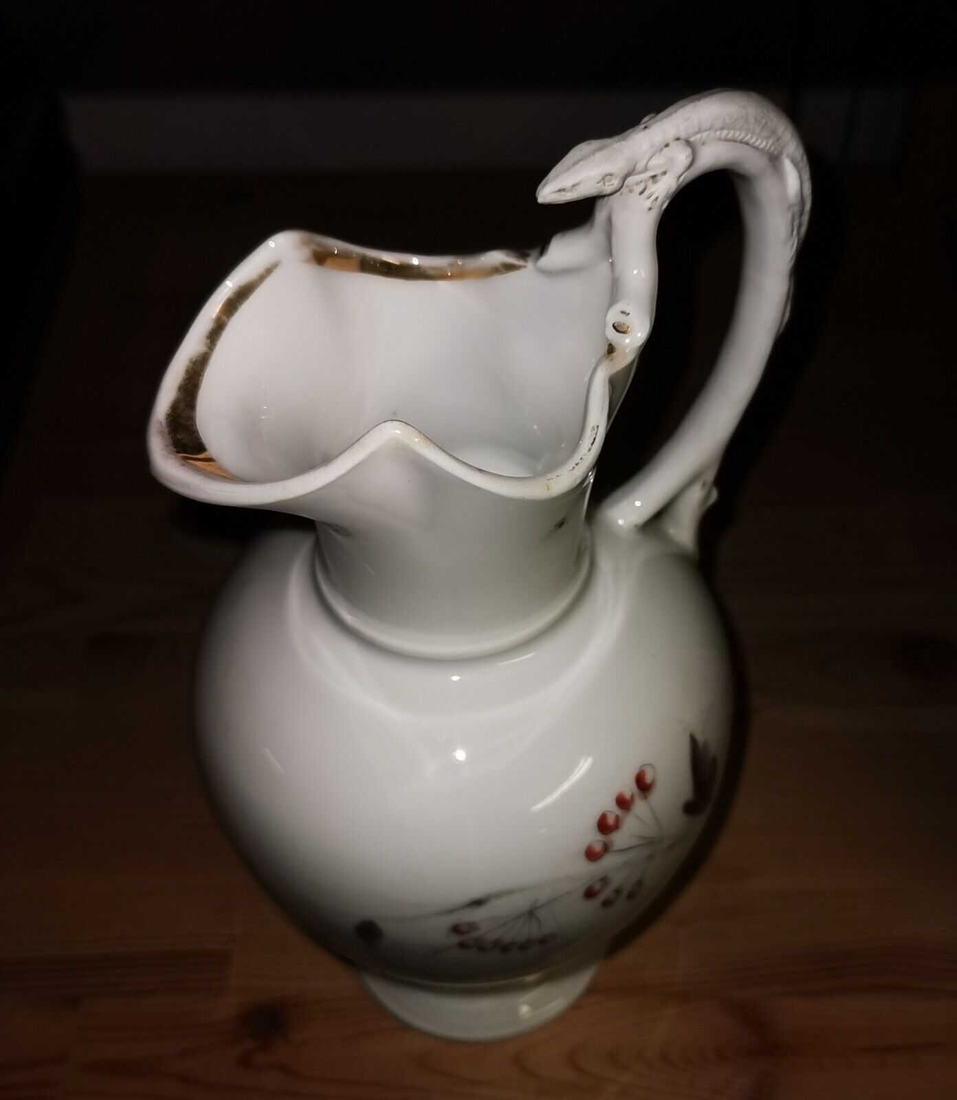 Art Nouveau Porcelain Pitcher with lizzard figure from Bing & Grøndahl Denmark