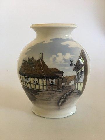 Royal Copenhagen Vase No 4588 with Village Motif