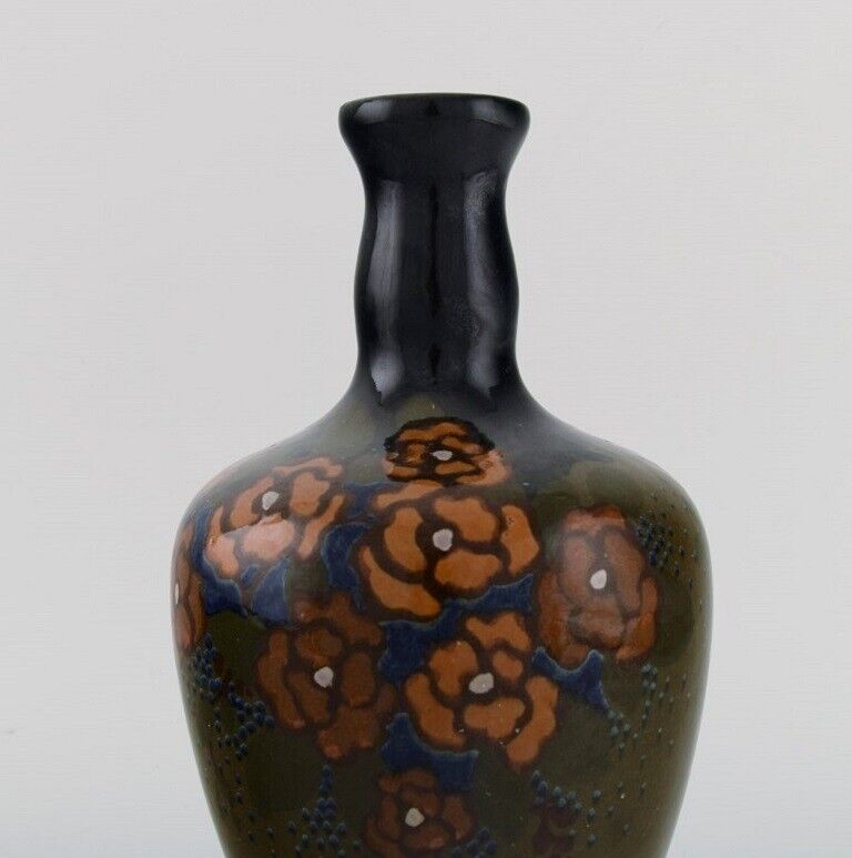 Arnhem Holland Antique Art Nouveau vase in glazed ceramics