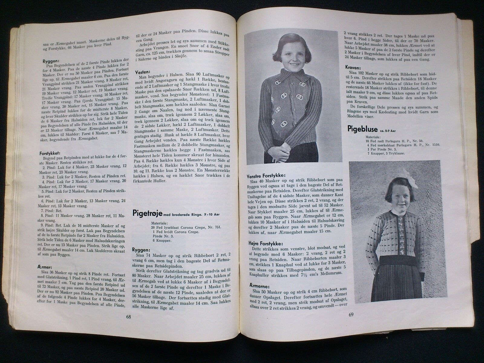 Danish "Strikkebog" Knitting book from 1938 Great black  white fashion fotos