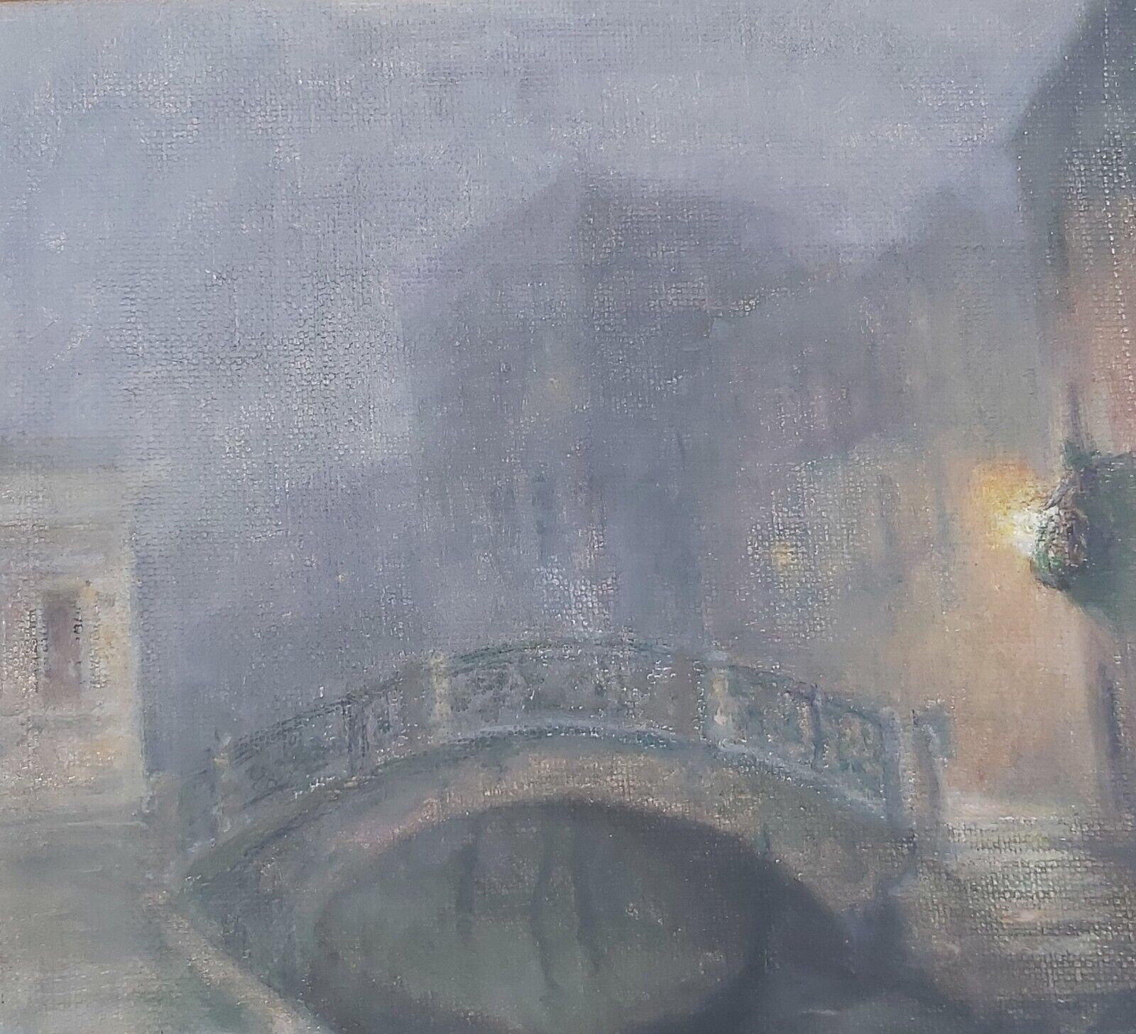 Erika Jonn (1865-1931): VENICE ON A FOGGY EVENING Original oil dated 1928