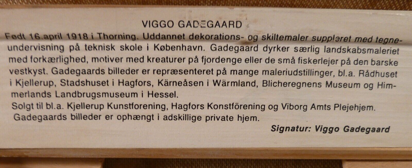 VIGGO GADEGAARD! THE CHURCH IN SJORSLEV - DK