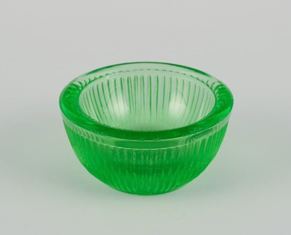 Fåglavik Glasbruk (1874-1980) Sweden Six salt cellars in green glass