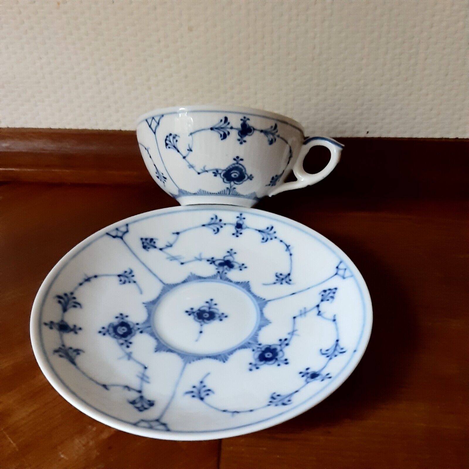 ANTIQUE / OLD TEA Set BLUE FLUTED Plain Royal Copenhagen # 1-76 + 1-79