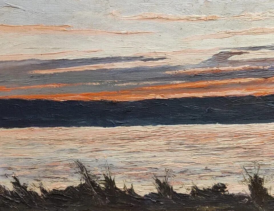 Frode Jörgensen (1903-1988): SUNSET OVER THE LAKE Dated 1933