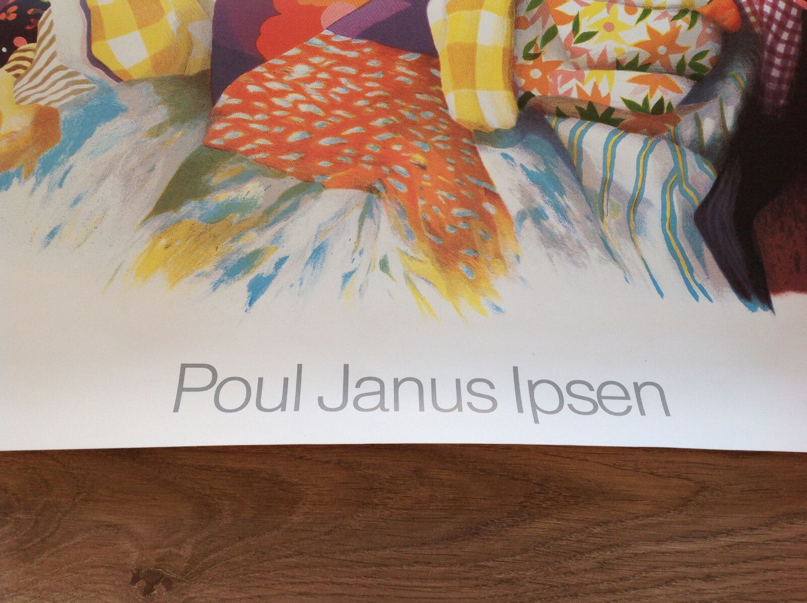 POUL JANUS IPSEN THE BOUND QUILT PRINT FROM 1982 UNFRAMED VINTAGE 32 X 47 POSTER