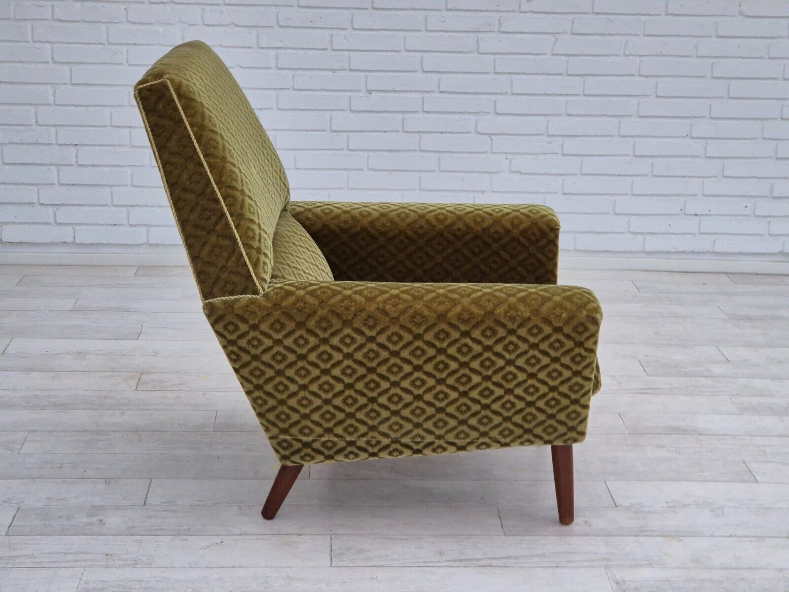 1970s Danish highback armchair by Georg Thams original upholstery velour