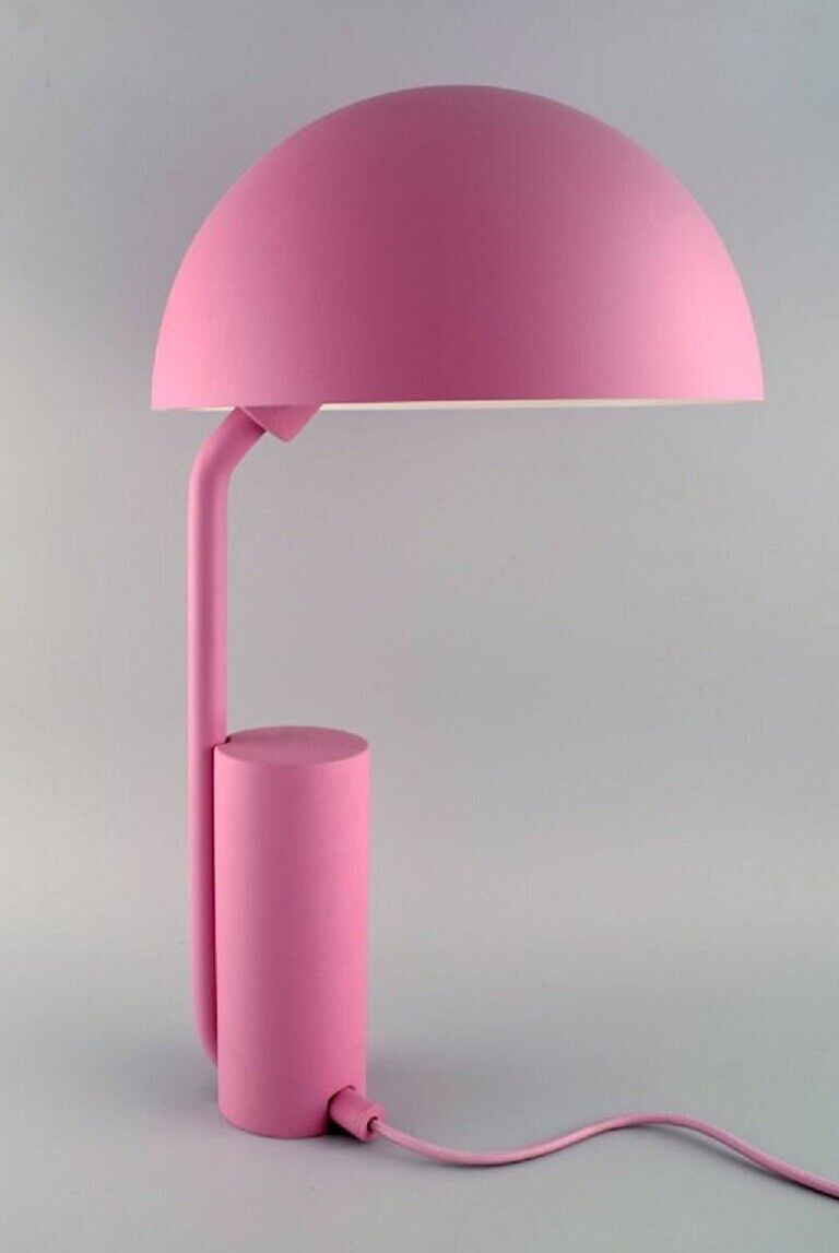 KaschKasch for Normann Copenhagen Cap table lamp in pink lacquered steel