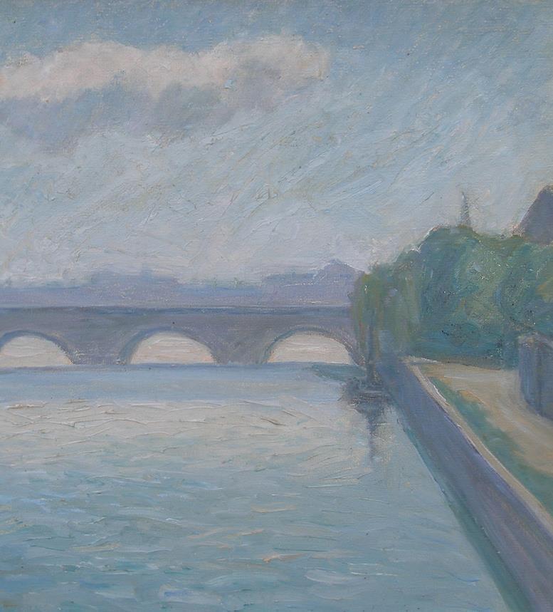 Gunnar Spendrup ( Swedish 1900) Bridge over the Seine Paris 1948