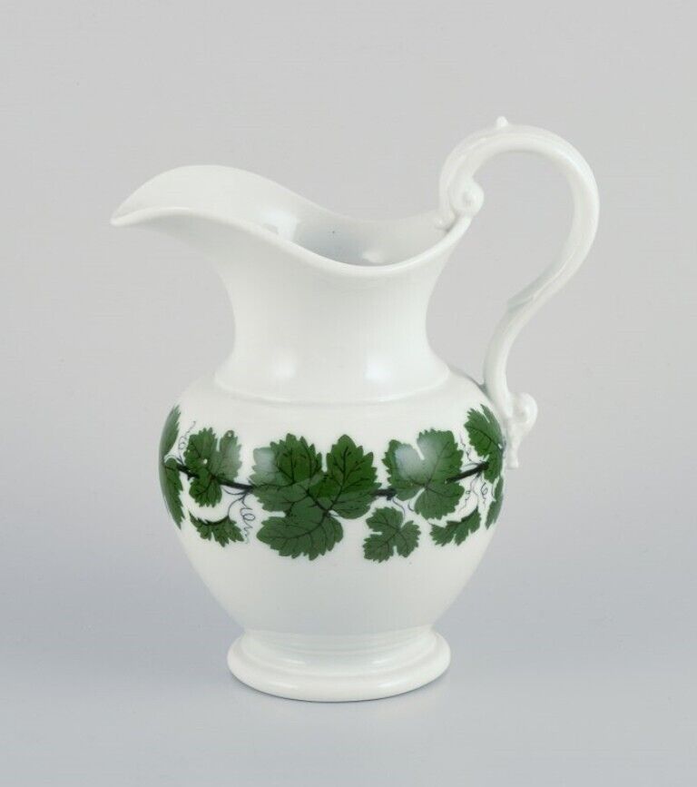 Meissen Green Ivy Vine a large sugar bowl and a large creamer