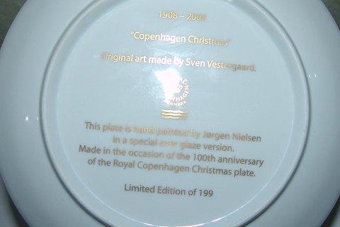 Royal Copenhagen Chrismas Plate from 2008 in overglaze Done in 199 copies