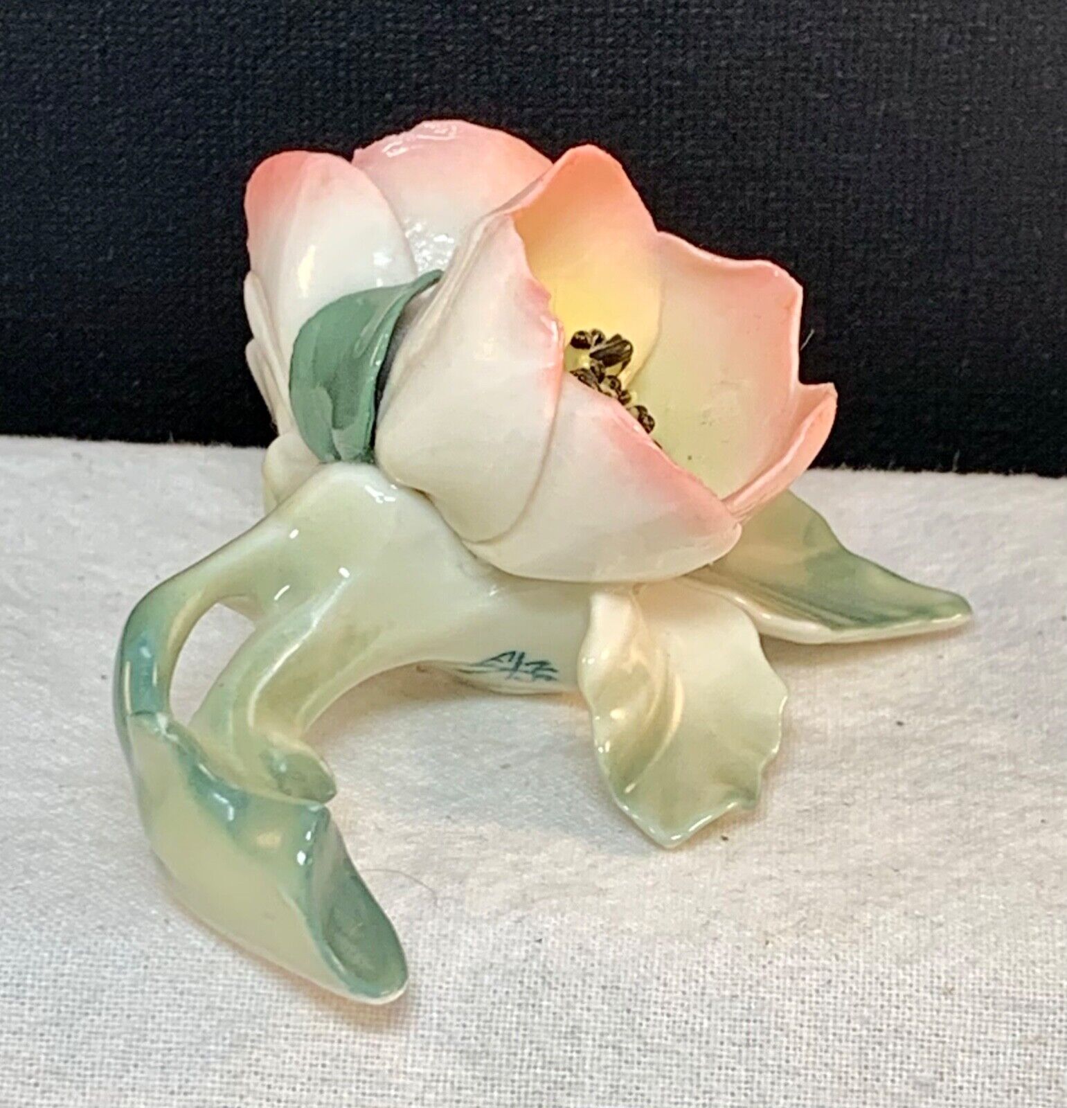 Vintage Art Deco ENS porcelain wild rose flower figurine 35x75cm Germany