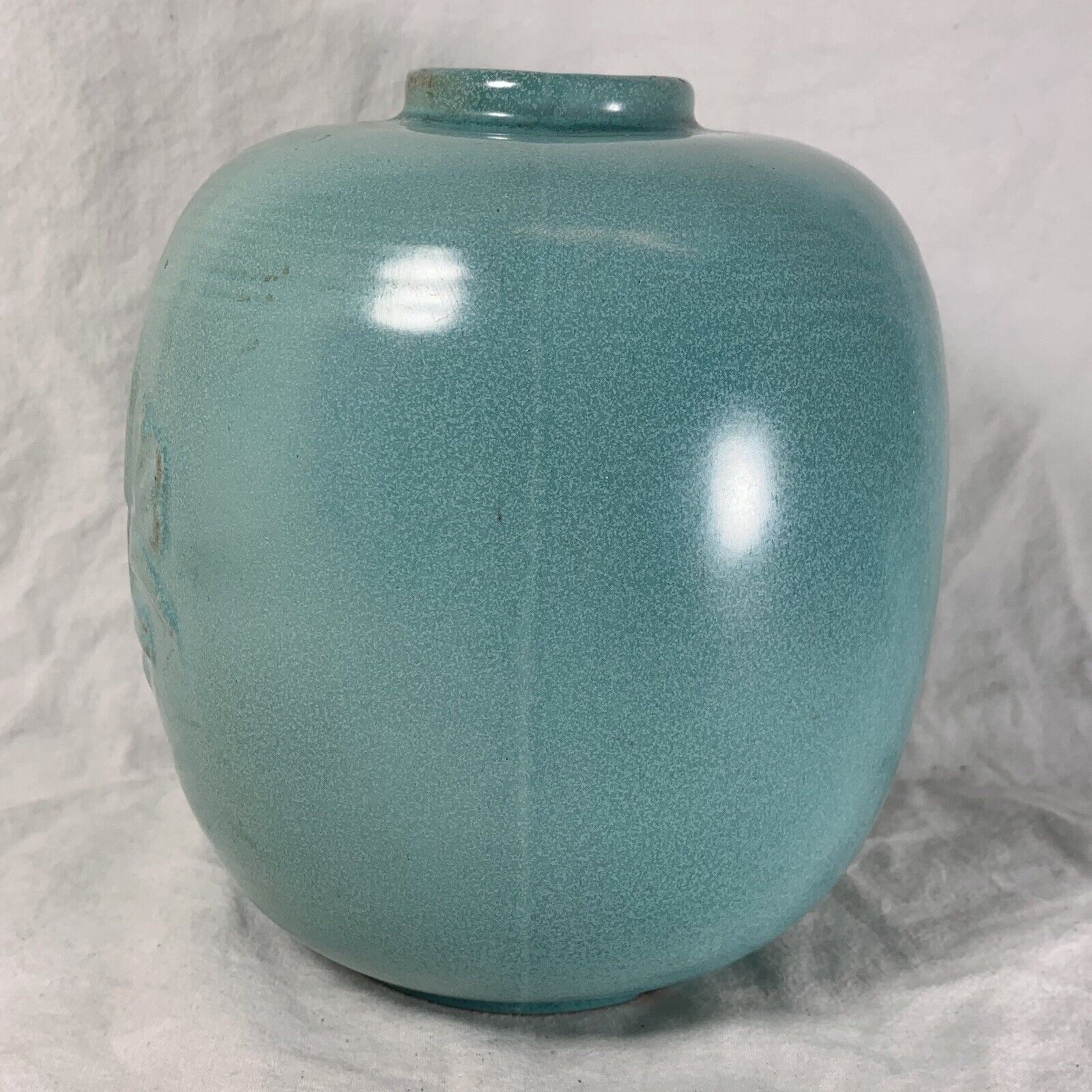 Vintage art deco Upsala Ekeby “Swedish Grace” green vase  15x11cm Sweden