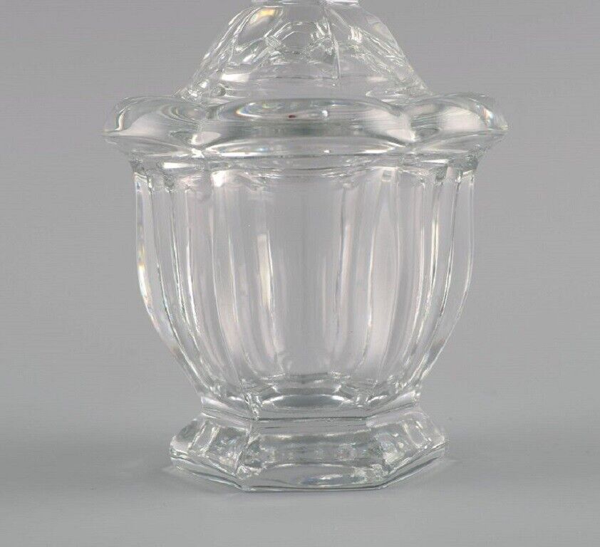 Baccarat France Art Deco Missouri lidded jar in clear art glass 1930s / 40s