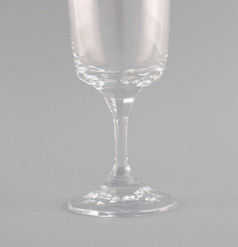 Seven René Lalique Chenonceaux white wine glasses in clear crystal glass