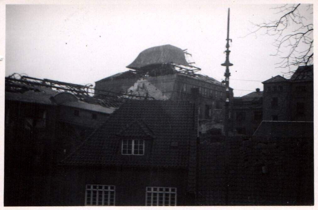 WWII Photo Destroyed Buliding Copenhagen Denmark Small Size 9x6cm World War 2