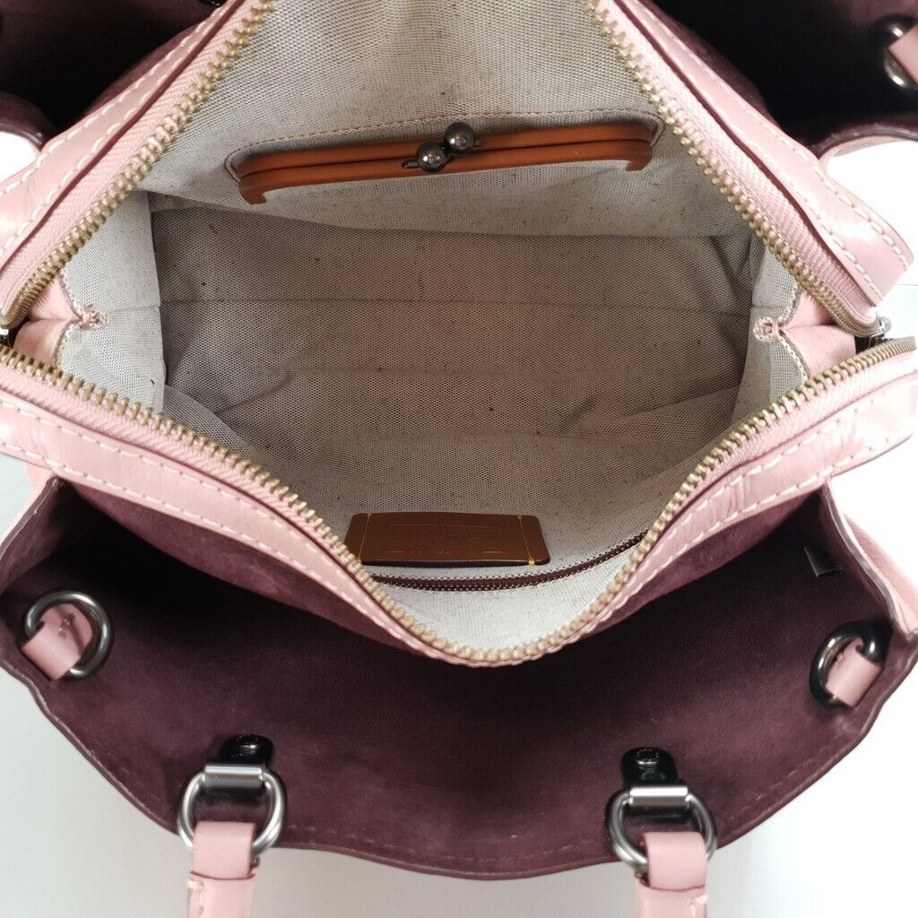 Coach Rogue 31 Dusty Rose Pink Leather Suede Pebbled Leather 1941 Handbag 23755