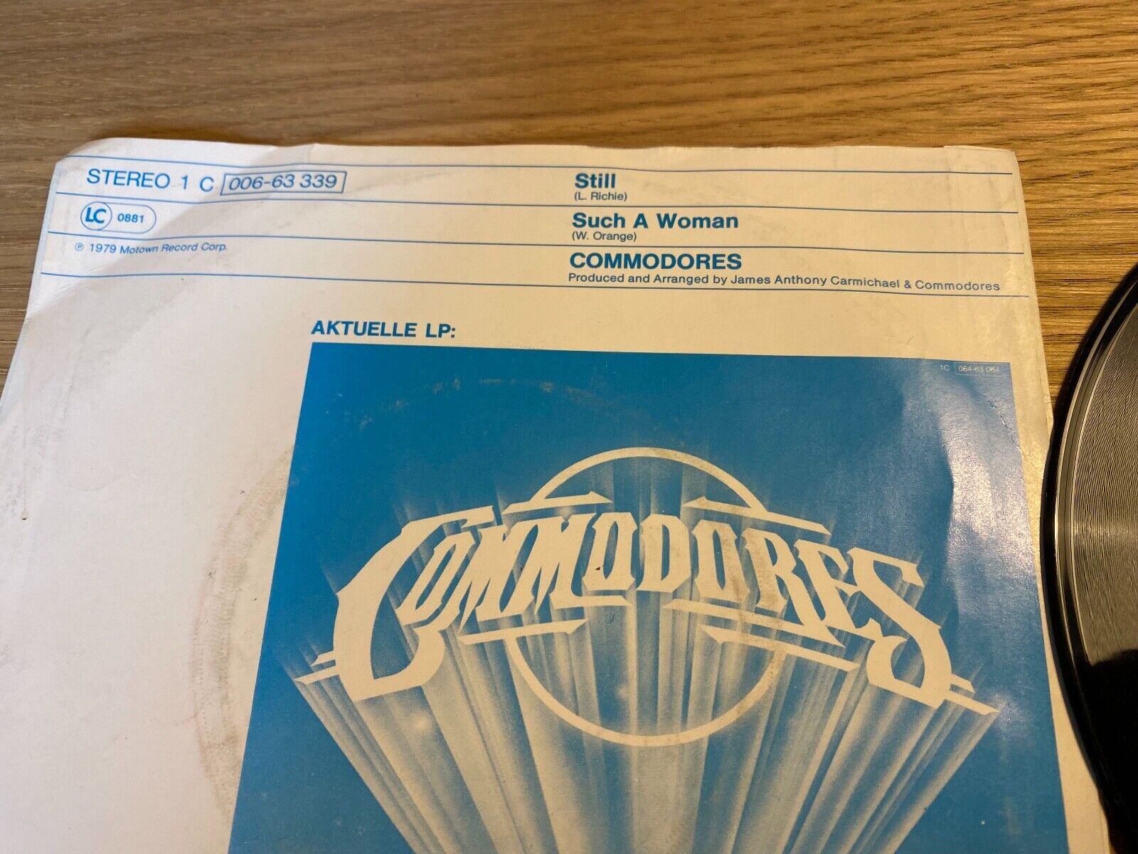 THE COMMODORES "STILL / SUCH A WOMAN" 1979 MOTOWN RECORDS VINYL SINGLE GERMANY 7