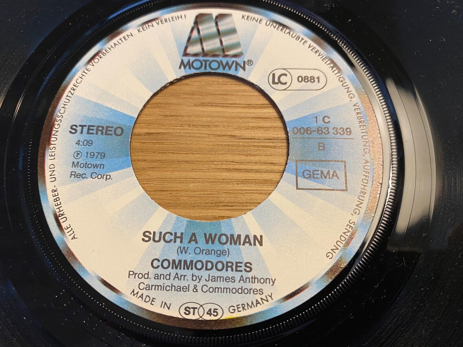 THE COMMODORES "STILL / SUCH A WOMAN" 1979 MOTOWN RECORDS VINYL SINGLE GERMANY 7