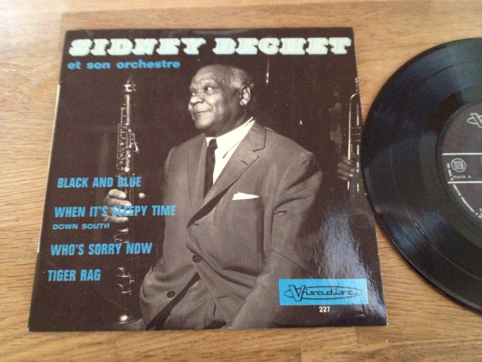 SIDNEY BECHET "BLACK AND BLUE" 4 TRACKS FRENCH VINYL SINGLE VISADISC RECORDS OOP