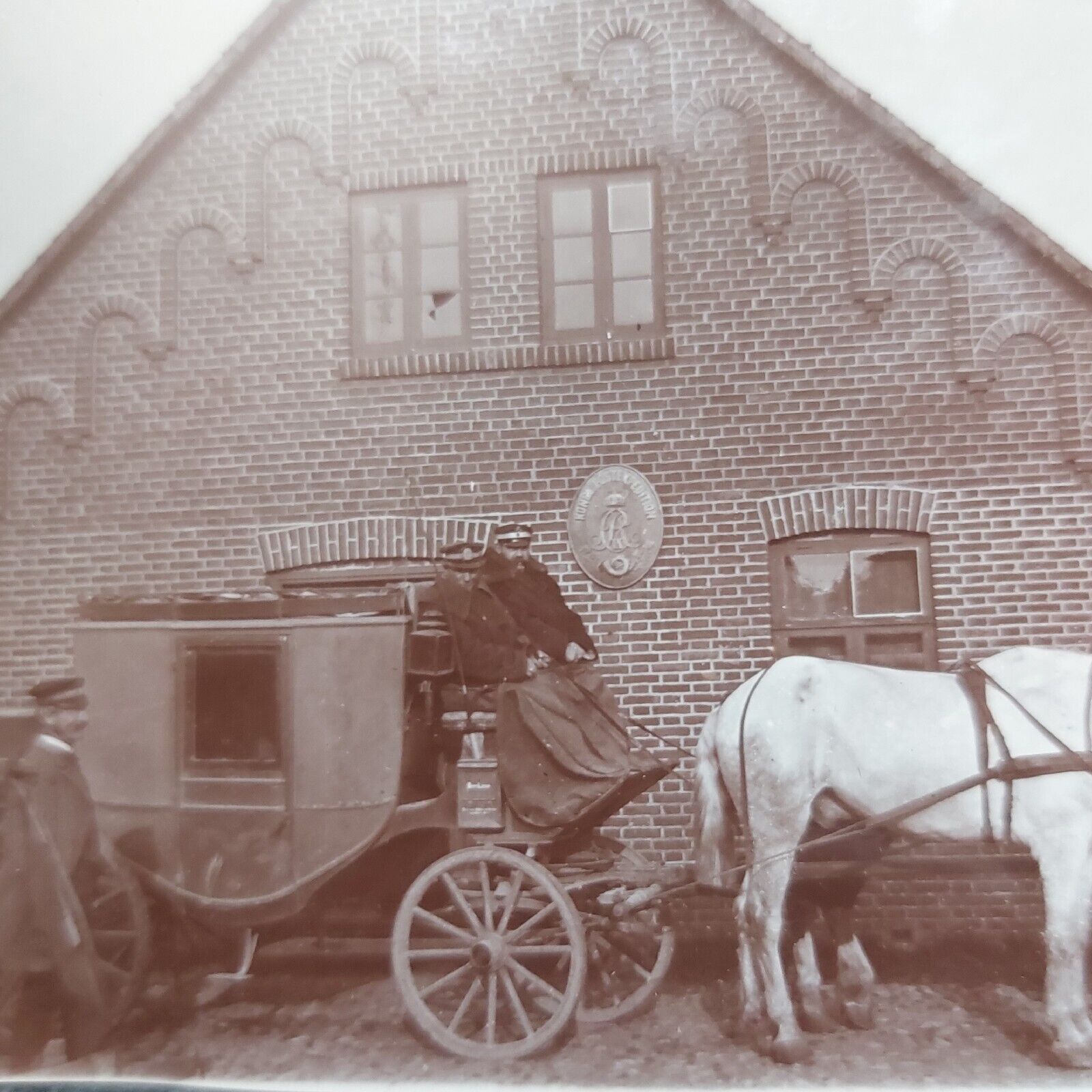 Old  photo:   Post wagon in front of post office in Denmark c 1915  Fo039