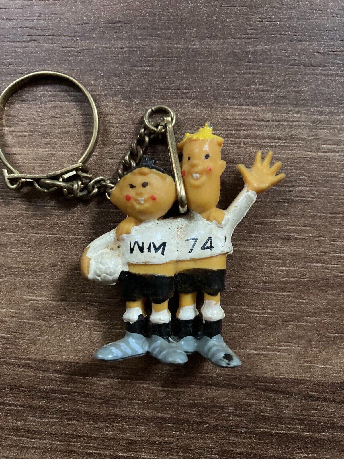 Vintage 1974 World Cup Tip and Tap Mascot Keychain Classic Football Memorabilia