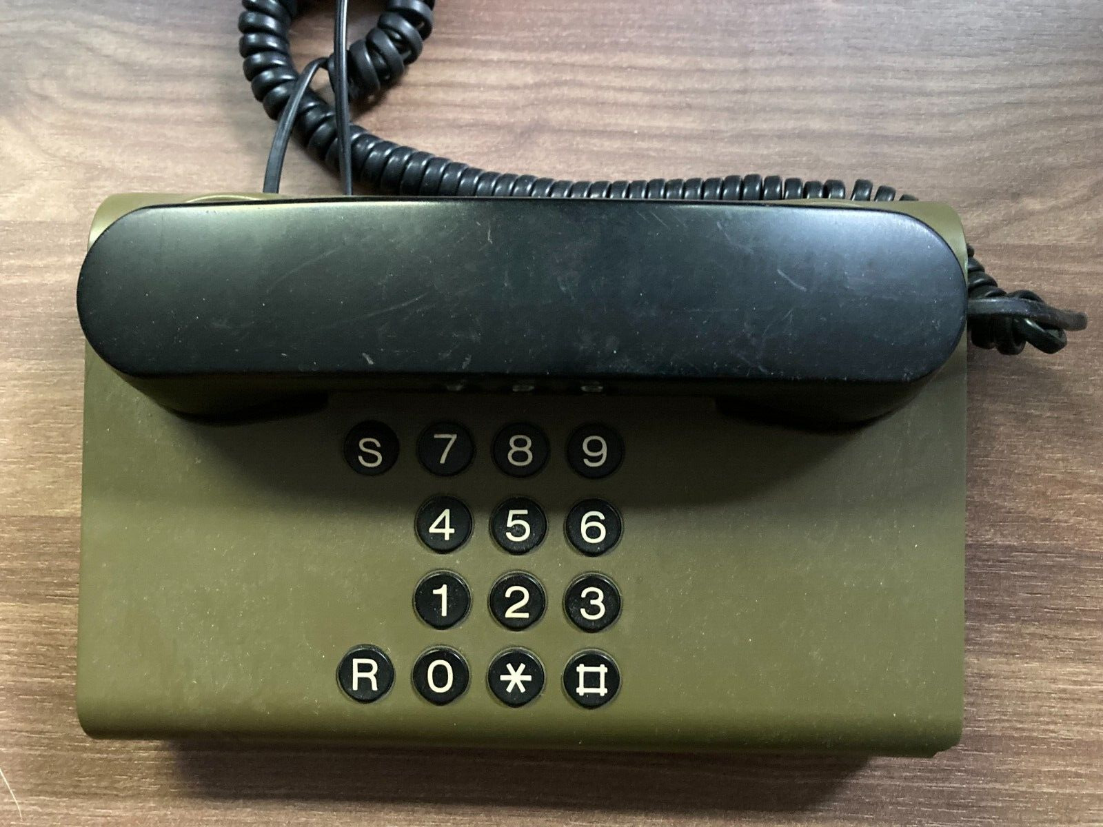 DanMark 1 Retro Vintage Danish Design 1980s Army Dark Green Desk Landline Phone