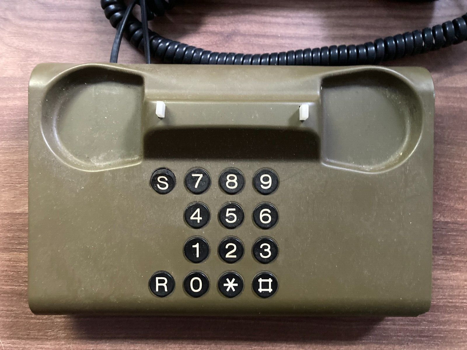 DanMark 1 Retro Vintage Danish Design 1980s Army Dark Green Desk Landline Phone