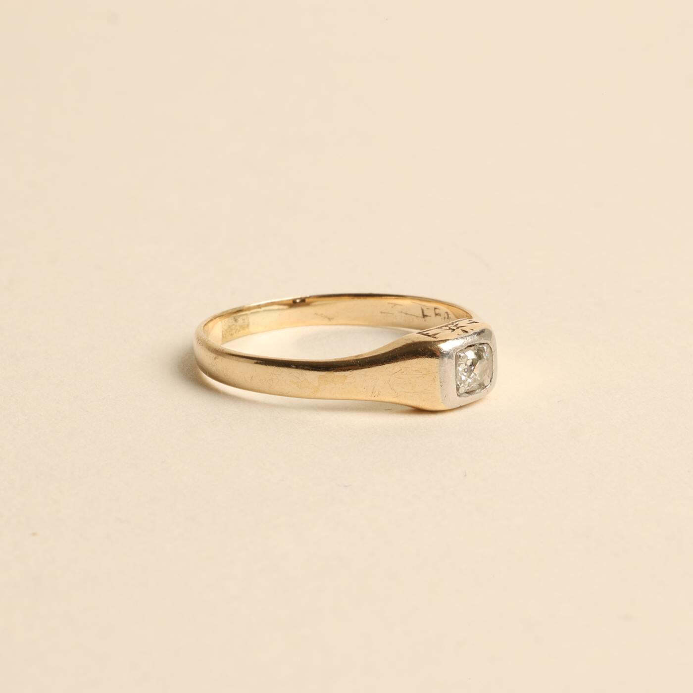 Ring with diamond (008 ct) in 14K Gold size 7¼ - 7¾ | Solid Gold