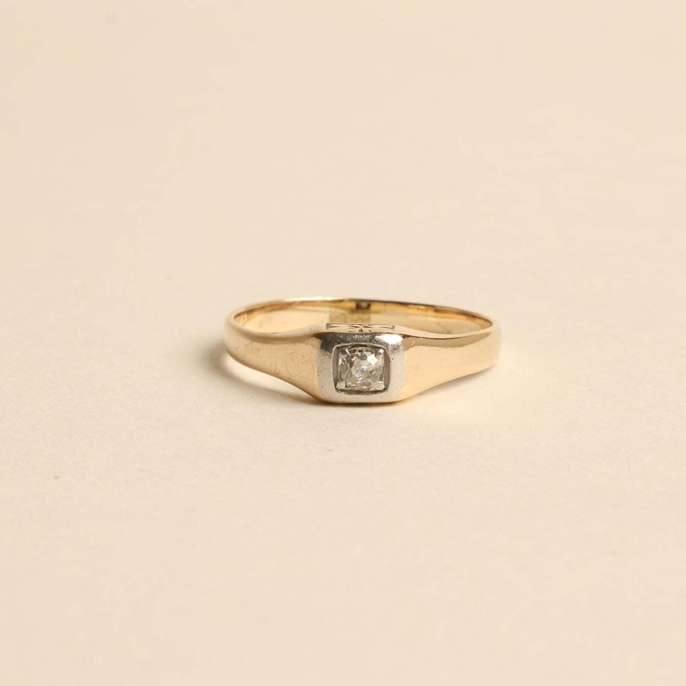 Ring with diamond (008 ct) in 14K Gold size 7¼ - 7¾ | Solid Gold