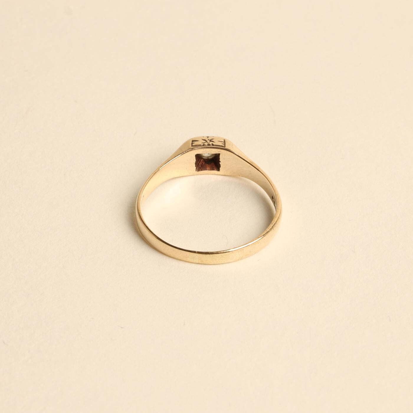 Ring with diamond (008 ct) in 14K Gold size 7¼ - 7¾ | Solid Gold