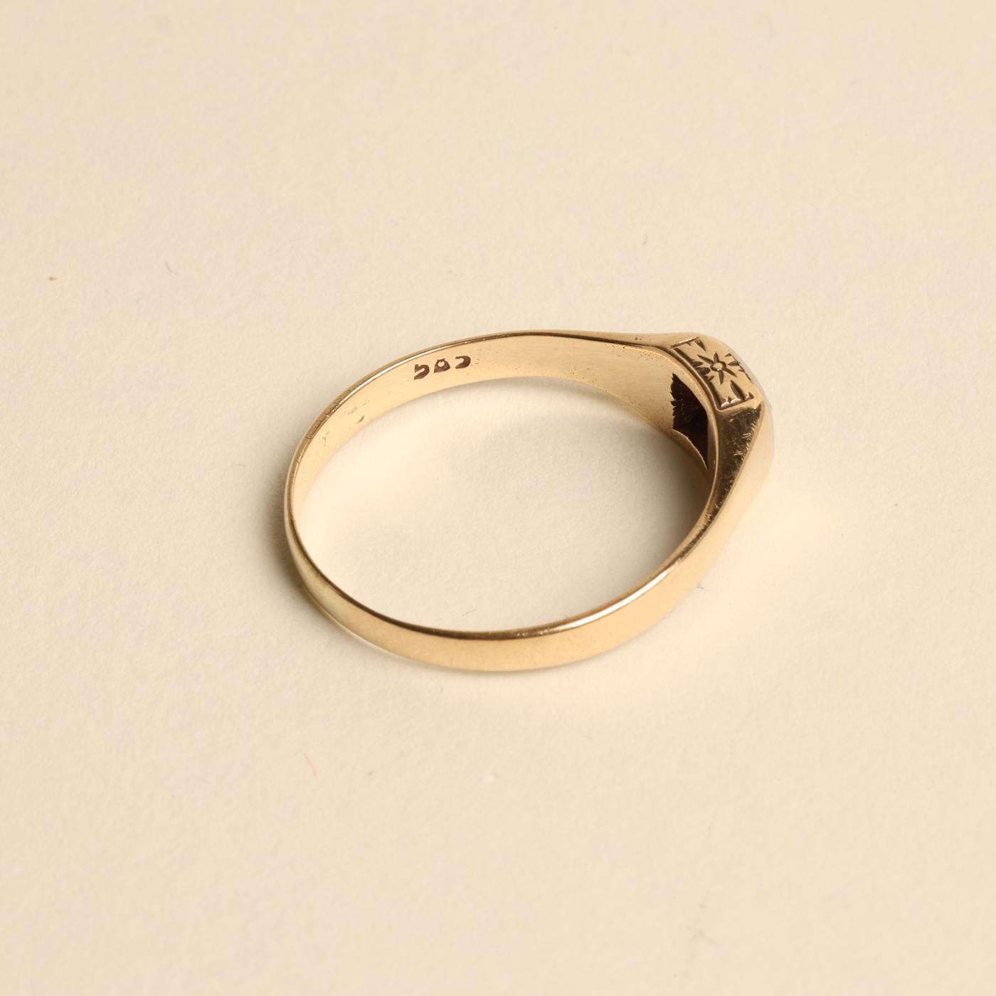 Ring with diamond (008 ct) in 14K Gold size 7¼ - 7¾ | Solid Gold